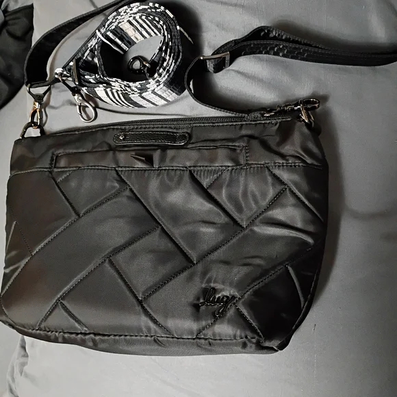 Lug Flare Crossbody Purse Black